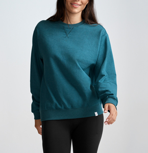 Vente en gros à bas prix 380 GSM qualité brossé à l'intérieur Poly/coton mélangé polaire décontracté coupe régulière col rond sweats pour femmes - Product Image 1