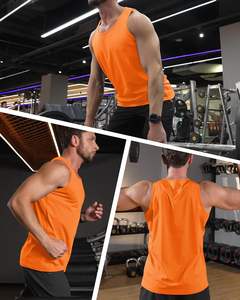 Camiseta sin mangas transpirable UPF 50 + para hombre, camisas sin mangas musculares de entrenamiento de verano de secado rápido para nadar, playa, culturismo, tejido de punto - Product Image 6