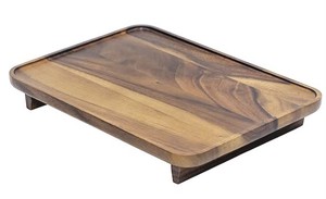 Bandeja de madera de acacia ecológica elegante hecha a mano bandeja de decoración de madera grabada sostenible para uso en cocina de frutas de Vietnam - Product Image 3