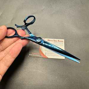 6 pouces bleu japonais en acier inoxydable anneau pivotant ciseaux de barbier tranchant type de lame droite pour usage de beauté ciseaux de coiffure - Product Image 3