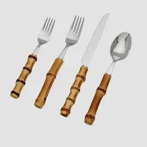 Ensemble d'argenterie martelée en acier inoxydable à poignée simple pour salle à manger, ustensiles de cuisine, mariages et événements des fournisseurs - Product Image 3