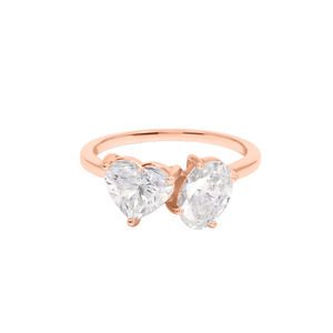 Anillo de compromiso de diamantes de moissanita de 2,00 quilates Corazón y forma ovalada 10K/14K/18K Oro o Plata de Ley 925 Anillos de diamantes al por mayor - Product Image 2