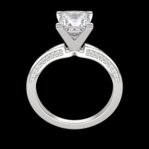 Princess Cut Diamond Knife <b>Edge</b> Split Shank Anniversary Ring for Women - Product Image 5