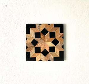 ชุดที่รองแก้วชาแบบฝังทำจากไม้รูปทรงสี่เหลี่ยมและเรซินสำหรับโรงแรมบ้านร้านอาหาร - Product Image 1