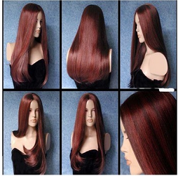 วิกผมสังเคราะห์ด้านหน้าสีตรงทนความร้อน26นิ้ว - Product Image 5