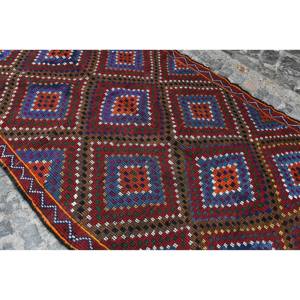 Étnico marrón rojo 5,6X11,6 pies área grande Vintage alfombra turca diseño clásico Patchwork lana 10mm látex para pasillo habitación rectangular - Product Image 5