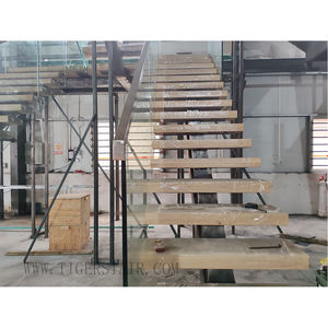 ส่งแบบจำลองบันไดโครงเหล็กเดี่ยวพร้อมราวสแตนเลส สไตล์อเมริกัน <span class=keywords><strong>บันได</strong></span>ไม้โอ๊คขาว สอบถามราคาด่วน แจ้งขนาดของคุณ - Product Image 2