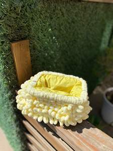 Bolso de Mano de Ganchillo Hecho a Mano, Estilo Peluche Amarillo, Bolso de Mano de Nube para Mujer, Bolso de Mano de Punto - Product Image 5