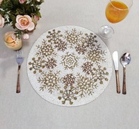 Napperon perlé fait main napperon perlé de qualité supérieure napperon décoratif perles de verre napperon pour Table à manger mariage rotin coureurs