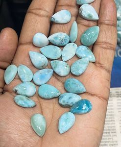 Cabujón de Larimar suelto, piedra preciosa azul cielo Natural para hacer joyas, Piedra del Mar Caribe, cabina pulida, suministro para manualidades DIY - Product Image 2