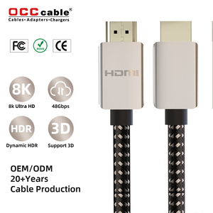 Câble HDMI 8K 2.1 ultra haute vitesse 48 Gbps 10K 8K60 4K120 HDR ARC Ethernet, <span class=keywords><strong>cordon</strong></span> HDMI tressé en alliage de zinc pour téléviseur 8K et moniteur - Product Image 1