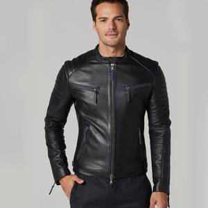 Chaqueta de cuero delgada para hombre de Venta caliente para invierno Diseño personalizado Stand High Street Alta calidad Nueva condición Ropa de invierno - Product Image 3