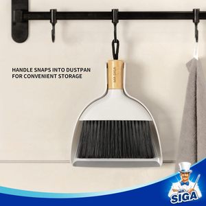 ชุดที่โกยขยะและแปรง MR.SIGA ด้ามไม้ไผ่ สีขาว 1 ชุด - Product Image 5