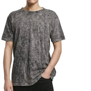 T-shirt unisexe pour homme en coton 100% polyester, lavage à l'acide, vintage, noir, logo personnalisé, séchage rapide, ODM OEM, mode, en vrac, uni - Product Image 4