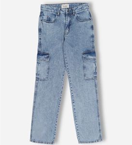 กางเกงยีนส์ทรงหลวมสำหรับผู้ชายแบบสั่งทำกางเกงยีนส์ทรงหลวมมีหกกระเป๋าทรงตรงด้านล่างดีไซน์สตรีทแวร์และการผลิตผ้าเดนิมระดับพรีเมียม - Product Image 1