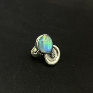 Bague en opale d'aurore faite à la main Bague en argent sterling 925 avec pierre naturelle Belle bague en argent Cadeau - Product Image 5