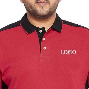Camisa Roja Personalizada de Corte Regular para Hombre con Rayas Negras en los Hombros, Tejido de Poliéster/Algodón Acanalado para el Cuello, Impermeable y de Secado Rápido - Product Image 6