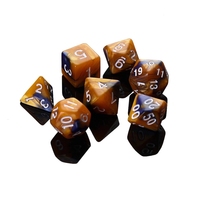 Ensemble de dés miniatures polyédriques carrés en acrylique - 7 pièces - Polymère écologique à effet tourbillon pour les jeux de DND/RPG