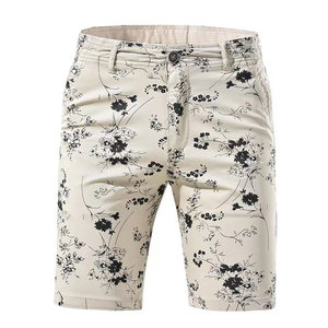 Short en toile pour homme à taille moyenne avec logo personnalisé 100% polyester motif solide impression par transfert par sublimation taille élastique séchage rapide - Product Image 1