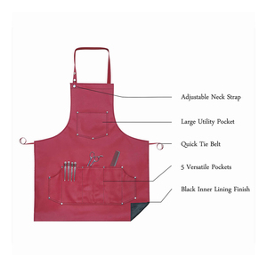 Tablier de Salon de barbier professionnel pour hommes femmes cuir de haute qualité avec sangles élastiques réglables poches avant outil de styliste - Product Image 5