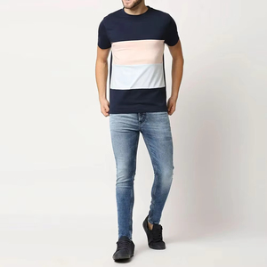 100% T-shirts en coton coupe ajustée pour hommes de haute qualité vêtements d'été avec un design uni solide 240 grammes poids du tissu - Product Image 3