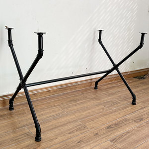 Escritorio de Oficina Industrial de Madera con Patas de Tubo en Forma de X-HBON011 - Product Image 5