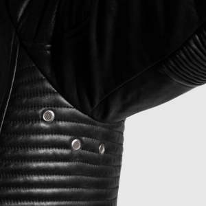 Chaqueta de Cuero Vacuno 100% para Hombre, con Cierre de Cremallera, Logotipo Frontal, Estilo Vintage, Resistente al Viento, Transpirable, Elegancia Robusta - Product Image 4