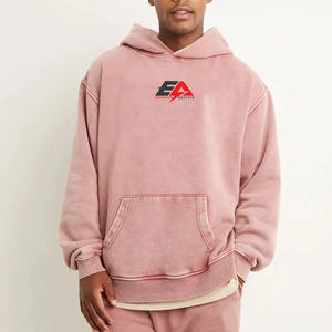 เสื้อฮู้ดผู้ชายไซส์ใหญ่พิเศษแนวสตรีทแวร์เสื้อมีฮู้ดไม่มีเชือกกันความร้อนแนววินเทจซักกรด - Product Image 1