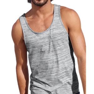 Camiseta sin mangas de entrenamiento de gimnasio sin mangas de secado rápido informal para hombre, camisetas musculares personalizables, ropa interior deportiva, venta al por mayor - Product Image 3