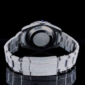 Montres mécaniques en diamant véritable serties de moissanite, montre en moissanite VVS, montre sertie de moissanite pour hommes et femmes - Product Image 2