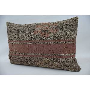 ผ้าขนสัตว์สีน้ำตาลพรม Kantha หมอนลายทอวินเทจ16X24นิ้ว - Product Image 3
