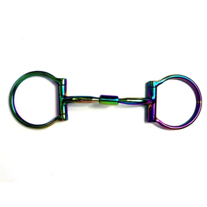Veterinario Western Dee Eggbutt Comfort Double Bend Snaffle Bit Color del arco iris Boquilla suave Todo tipo de brocas de caballo disponibles - Product Image 5
