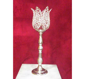 Personnalisé élégant vide votive cristal grand mariage Table centre de table Style européen décor à la main argent plaqué support - Product Image 5