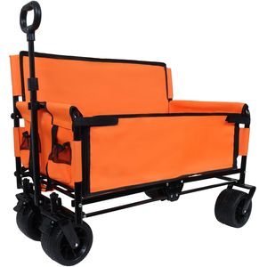 Carrito Plegable ORIGINAL NUEVO D0100X3IWC6 de 180L Naranja, Convertible, con Ruedas Todoterreno para Playa, Jardín, Camping - Product Image 1