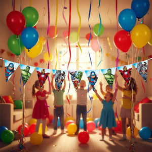 Guirnalda de los Vengadores de 2.3M, Decoraciones Colgantes de Plástico, Artículos para Fiestas, Bolsa de 2 Piezas - Product Image 3