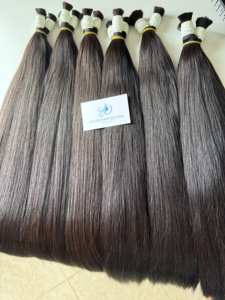 Raw Hair Unprocessed Factory Wholesale Natural Virgin 100% Human Remy Hair <b>Extension</b> Cuticle Aligned Bulk Hair <b>for</b> <b>Braiding</b> - Product Image 4