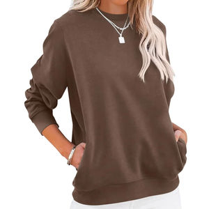 Sweat-shirt décontracté de qualité supérieure, élégant, à enfiler, à la mode, confortable, avec corde, à revers mince pour femmes - Product Image 1