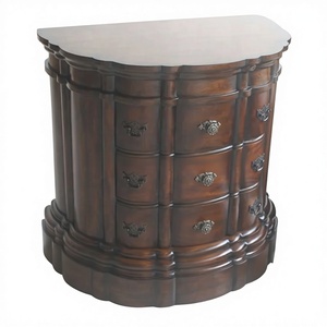 Antique Half <b>Round</b> <b>Bedside</b> <b>Tables</b> with 4 Drawers Solid Mahogany Wood European Design Victorian Style Bedroom Furniture - Product Image 1