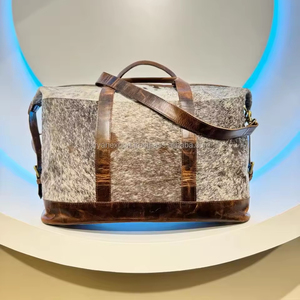 New Handmade 100% Natural Hair on Cowhide <b>Duffle</b> <b>Bags</b> Stylish Genuine <b>Leather</b> Perfect Travel <b>Bag</b> Western Luggage <b>Bags</b> for Unisex - Product Image 4