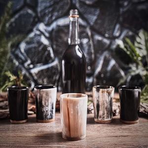 Fabricants naturels écologiques faits à la main bière corne de buffle whisky tasse à shot - Product Image 1