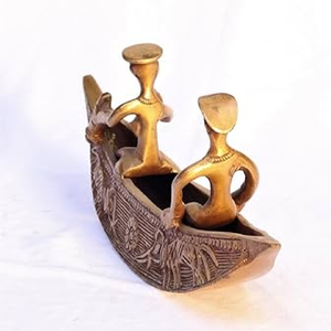 Dhokra latón ciervo sentado modelo escultura mesa superior pieza de exhibición para oficina y decoración del hogar precio al por mayor en la India - Product Image 6