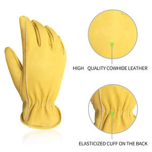 Gants d'hiver en chèvre Gants de conducteur en cuir confortable pour la sécurité des mains Gants de conducteur en cuir de vachette. - Product Image 2