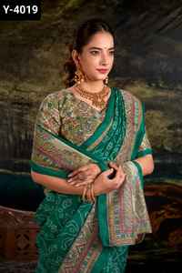 Dernières femmes portent de la fantaisie nouvelle tendance fête porter Jacquard lourd séquence Saree avec chemisier pièce pour mariage porter des vêtements - Product Image 3