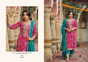 Incroyable couleur Chinon avec broderie Salwar costume femme fabricant de mode de l'Inde au taux le plus bas - Product Image 4