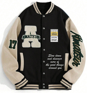 Personnalisé Nouveaux Hommes Laine Corps En Cuir Manches Brodé Chenille Patches Varsity Jacket Letterman Baseball College Jacket - Product Image 1