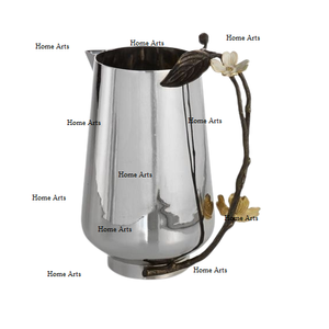 Vase à fleurs de couleur argent en aluminium de la meilleure qualité Vase à vaisselle de forme ronde de conception la plus récente avec motif de feuille - Product Image 5