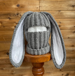 Nouveauté transfrontalière 2026 : Bonnet à oreilles de lapin, Bonnet à un trou, Cagoule tricotée à la main, Bonnet parent-enfant - Product Image 4