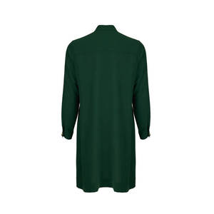 เสื้อคลุมสีเขียวมีกระดุมระบายสำหรับสตรีผ้าฝ้ายทอ - Product Image 3