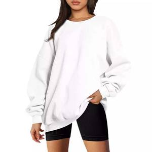 Vêtements décontractés avec design personnalisé, sweatshirts en molleton rose, sweatshirts surdimensionnés de couleur unie pour femmes avec logo et style personnalisés - Product Image 6