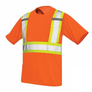 Custom High Visibility Reflective Safety t <b>Shirt</b> with <b>Short</b> <b>Sleeves</b> for <b>Men</b> Construction Hi Viz Work <b>Shirts</b> with Pocket T-<b>shirts</b> - Product Image 3